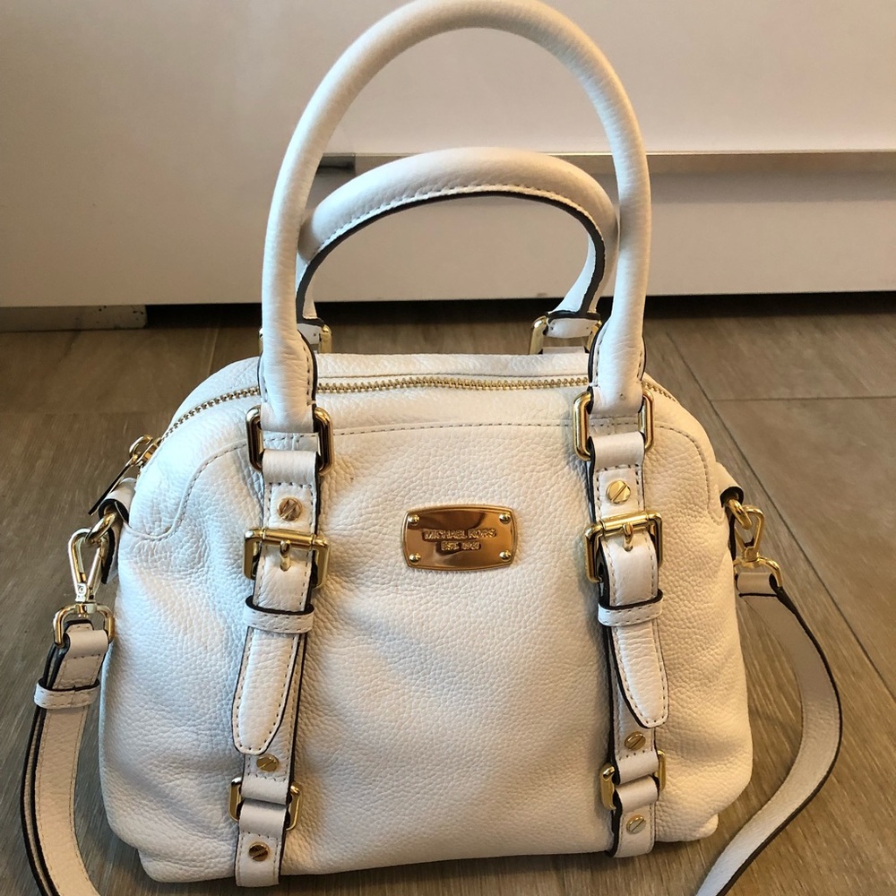 Michael Kors white/gold small satchel